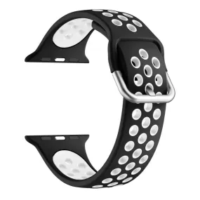 Dual color silicone watch band for Apple Watch Series 6 / 5 44mm - Black / White