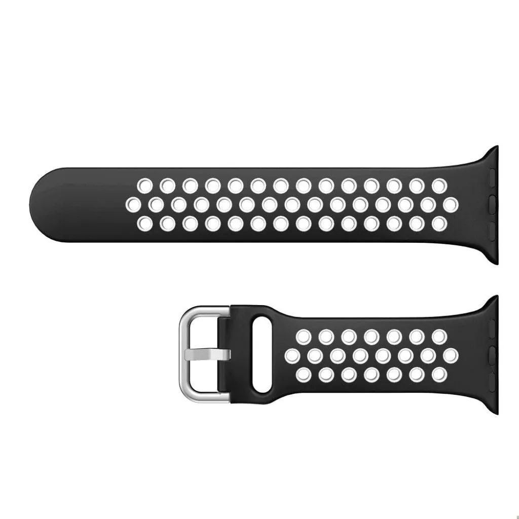 Dual color silicone watch band for Apple Watch Series 6 / 5 44mm - Black / White