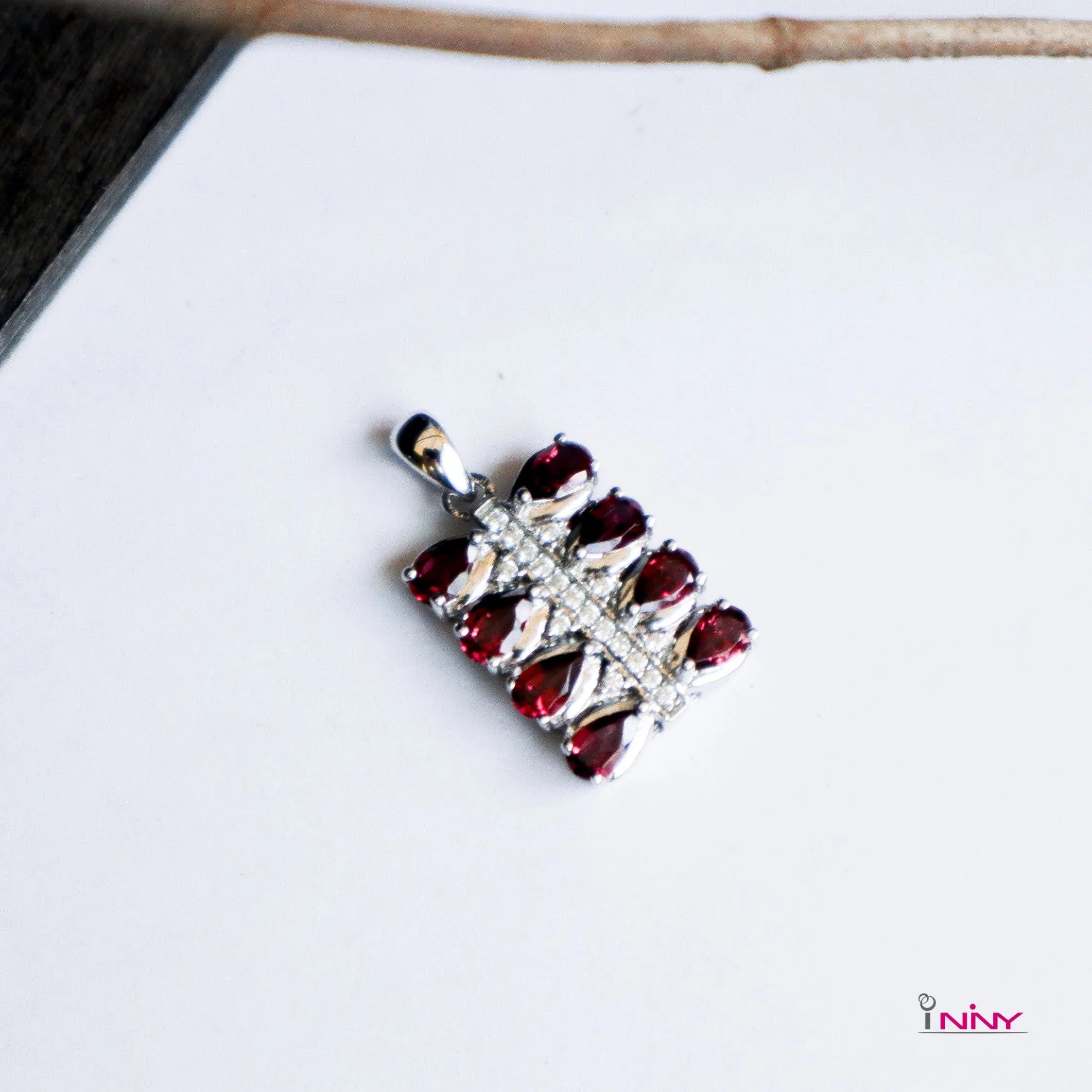 Eight of Garnet Pendant