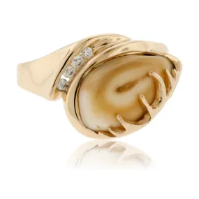 Elk Ivory Four Diamond Accented Ring