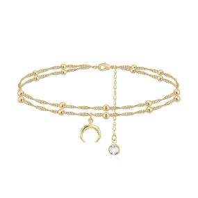 F8.Double Crescent Anklet