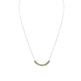 Faceted Peridot Bead Necklace August Birthstone