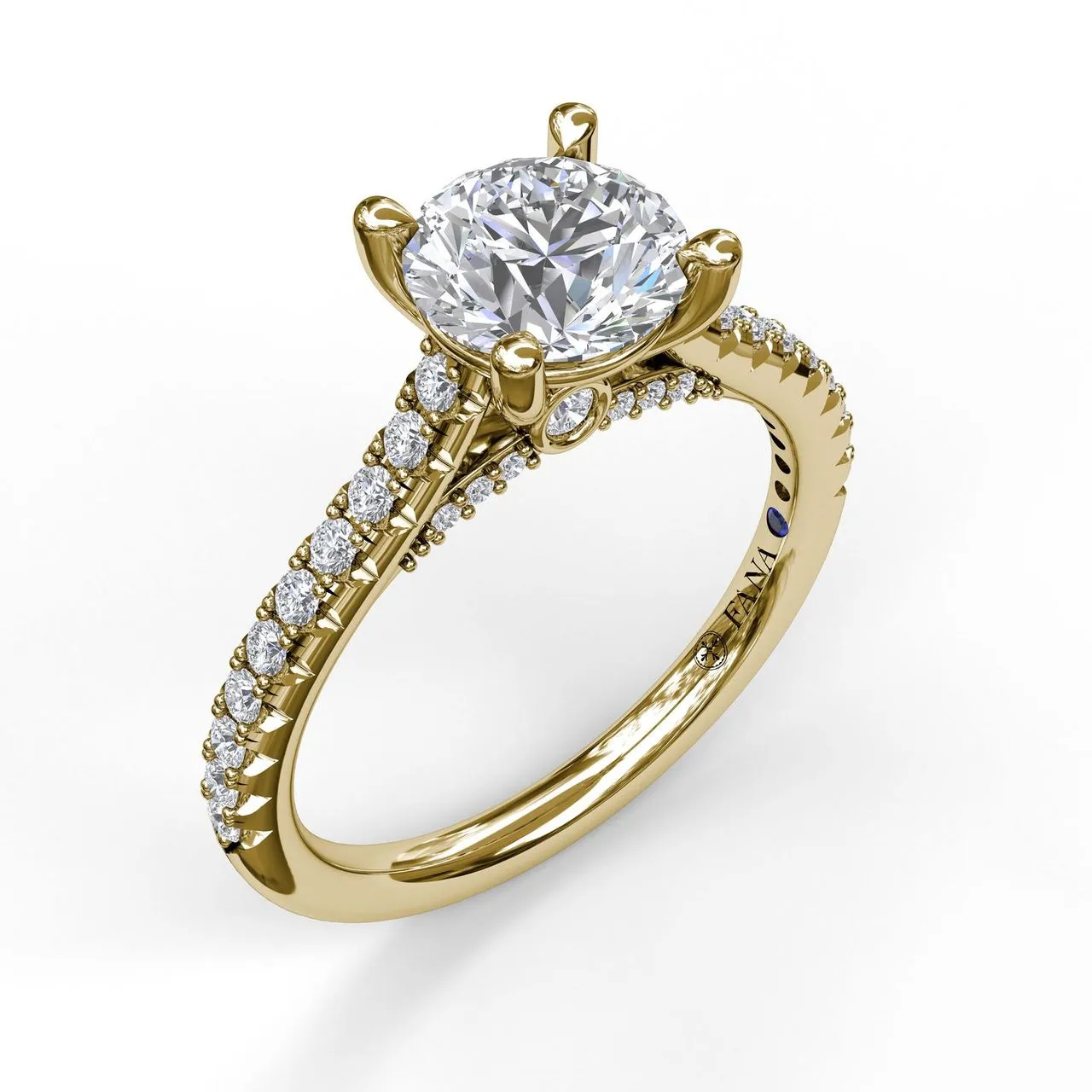 Fana Classic Diamond Engagement Ring with Beautiful Side Detail 3879