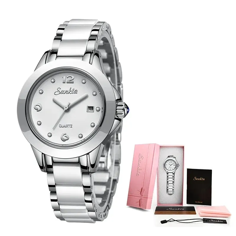 Fashion Women's Ceramic Wrist Watch, Dress Watches,  Stainless Steel, Waterproof