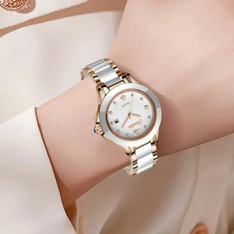 Fashion Women's Ceramic Wrist Watch, Dress Watches,  Stainless Steel, Waterproof