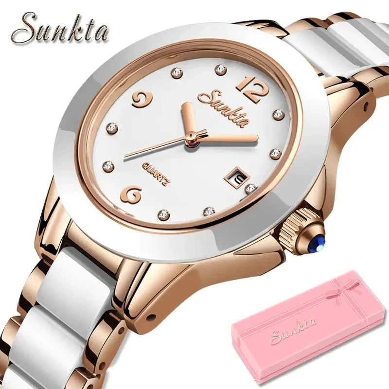 Fashion Women's Ceramic Wrist Watch, Dress Watches,  Stainless Steel, Waterproof