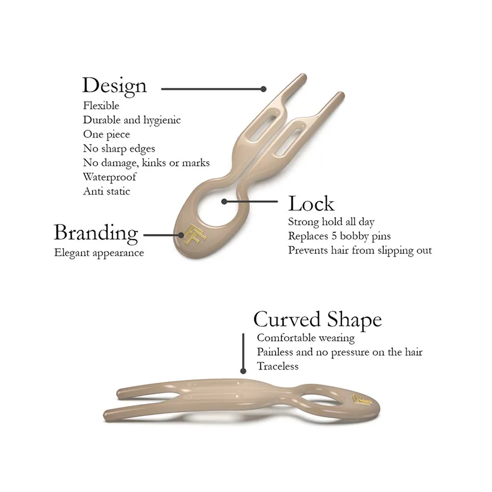 Fiona Franchimon - No. 1 Hairpin Paris Collection - Soft Beige, Satin Sand and Smooth Caramel (3 per box)