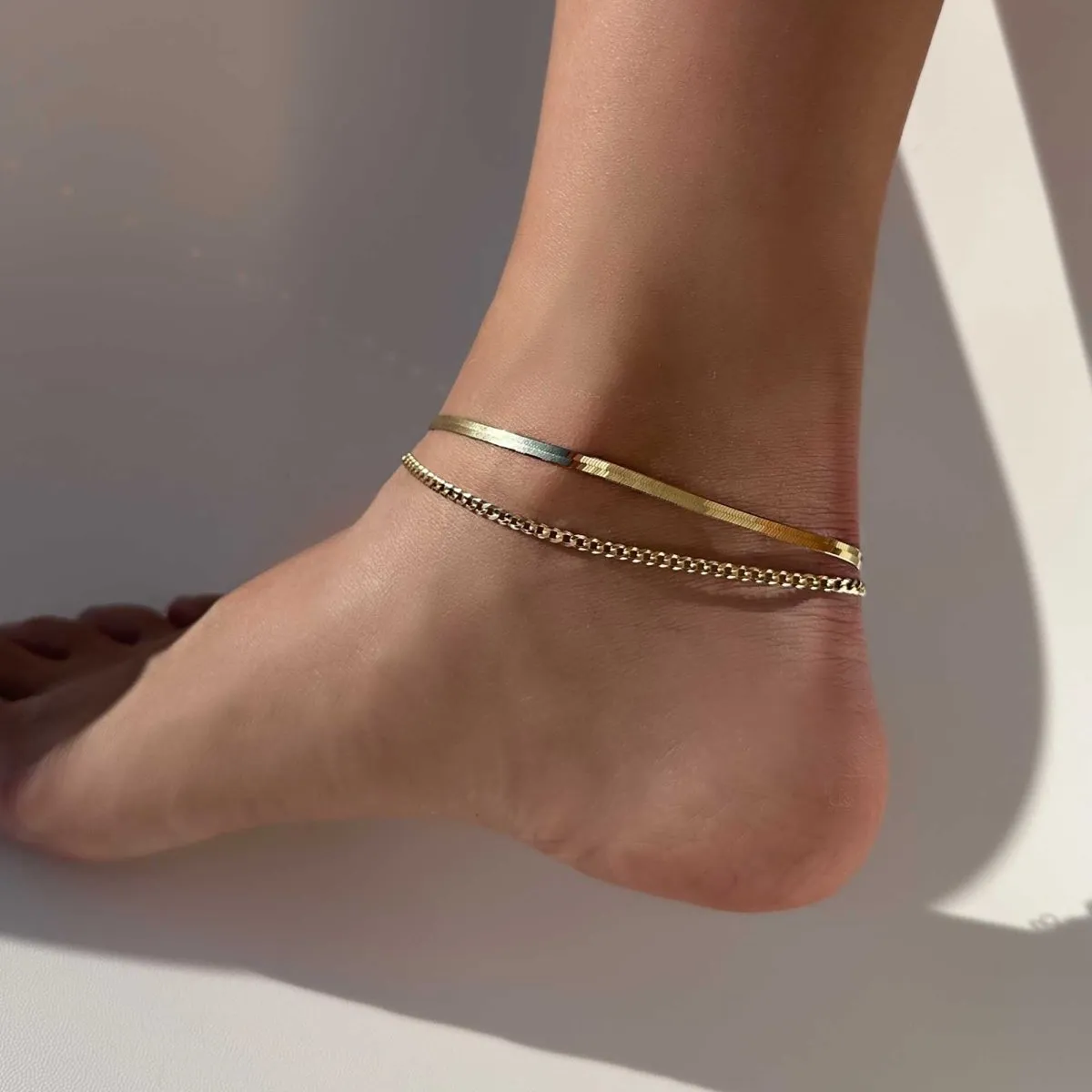 Flat Cuban Chain Anklet