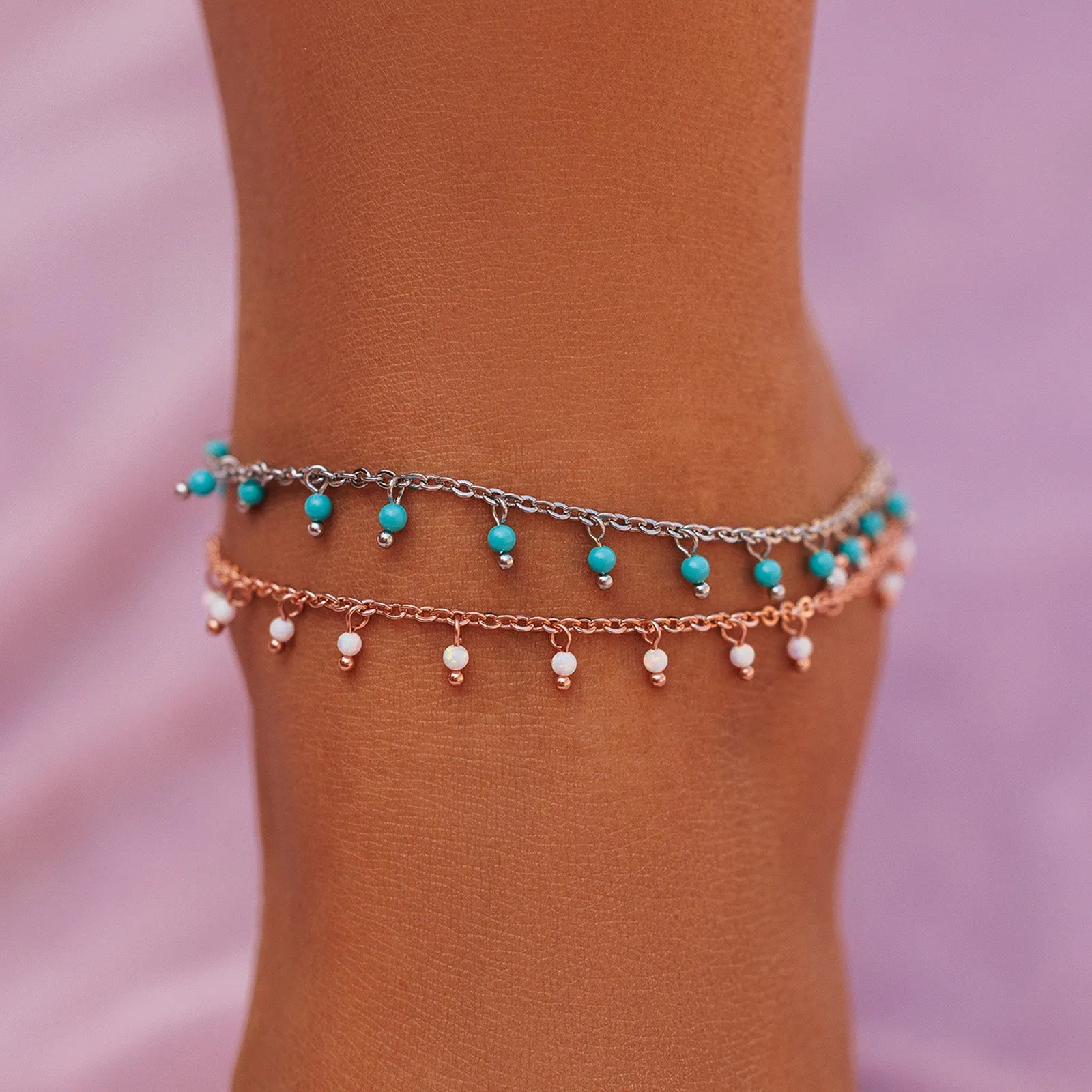 Floating Gemstone Anklet