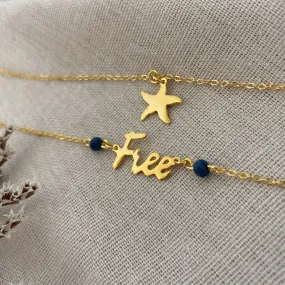 Free & Star Anklet