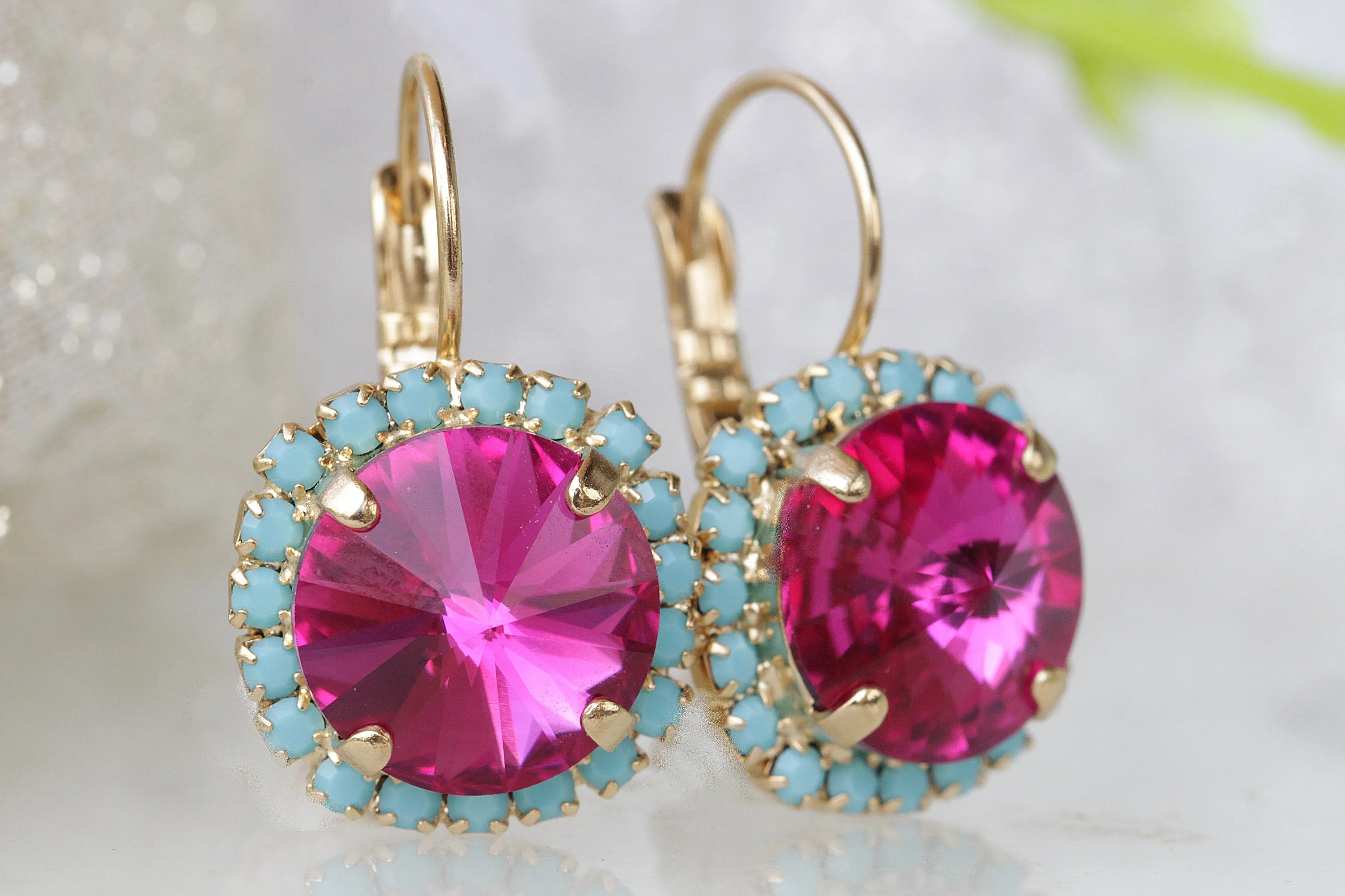 FUCHSIA BLACK EARRINGS