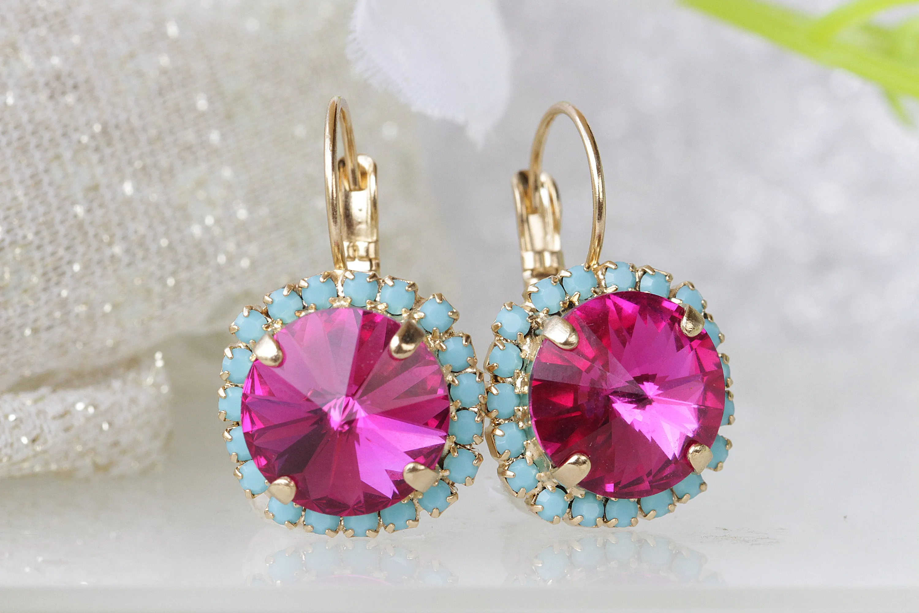 FUCHSIA BLACK EARRINGS