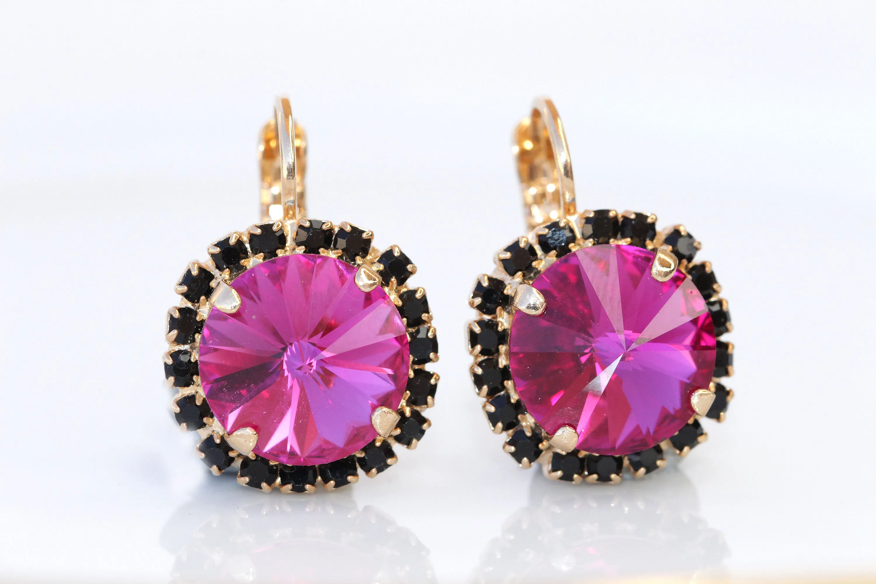 FUCHSIA BLACK EARRINGS