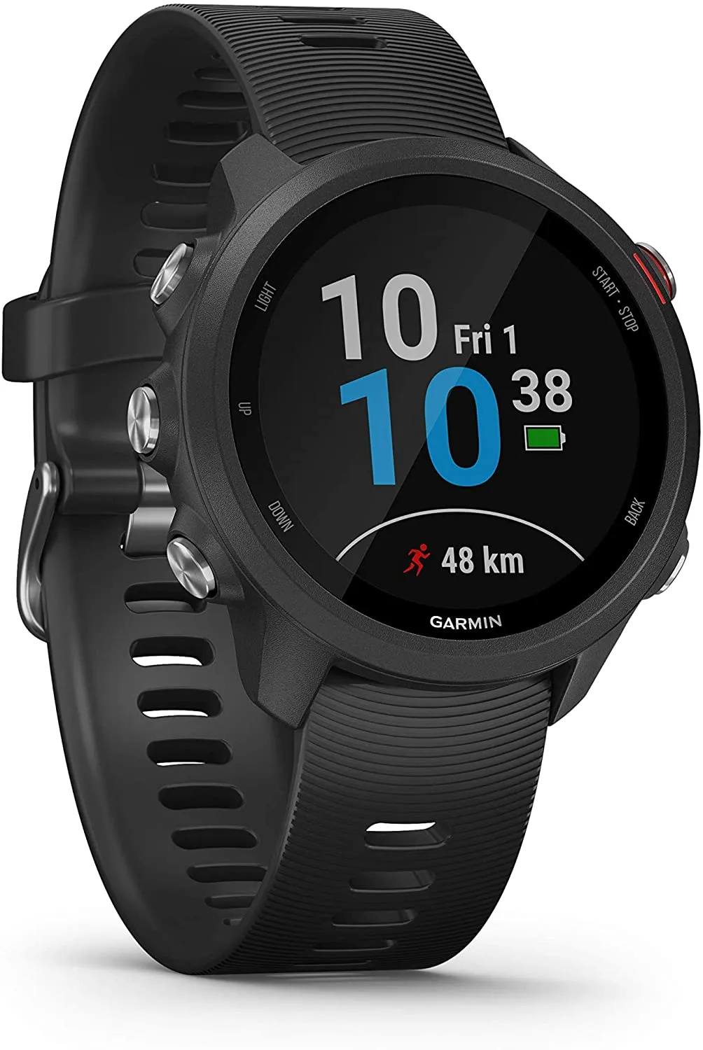 Garmin Forerunner 245 GPS Running Smartwatch (010-02120-20, Blue/Khaki/Lime)