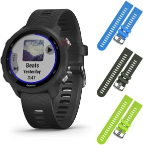 Garmin Forerunner 245 GPS Running Smartwatch (010-02120-20, Blue/Khaki/Lime)