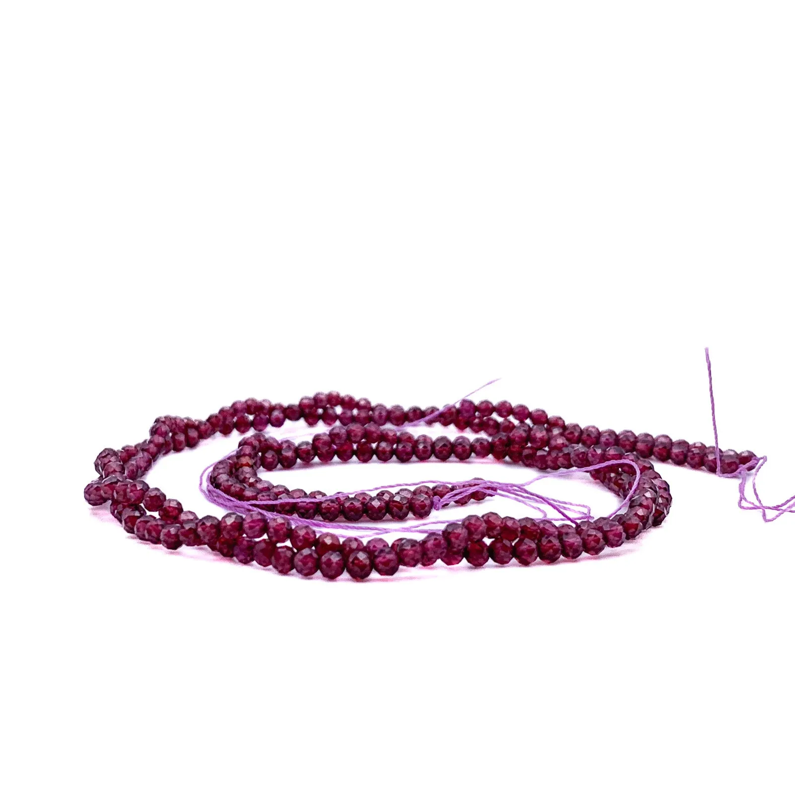 Garnet 3.5mm AAA Faceted Rounds Bead Strand