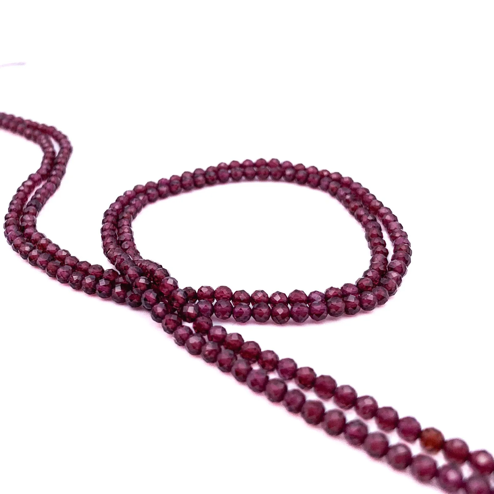 Garnet 3.5mm AAA Faceted Rounds Bead Strand