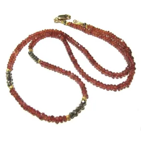 Garnet and Pyrite Necklace with Gold Filled Lobster Claw Clasp