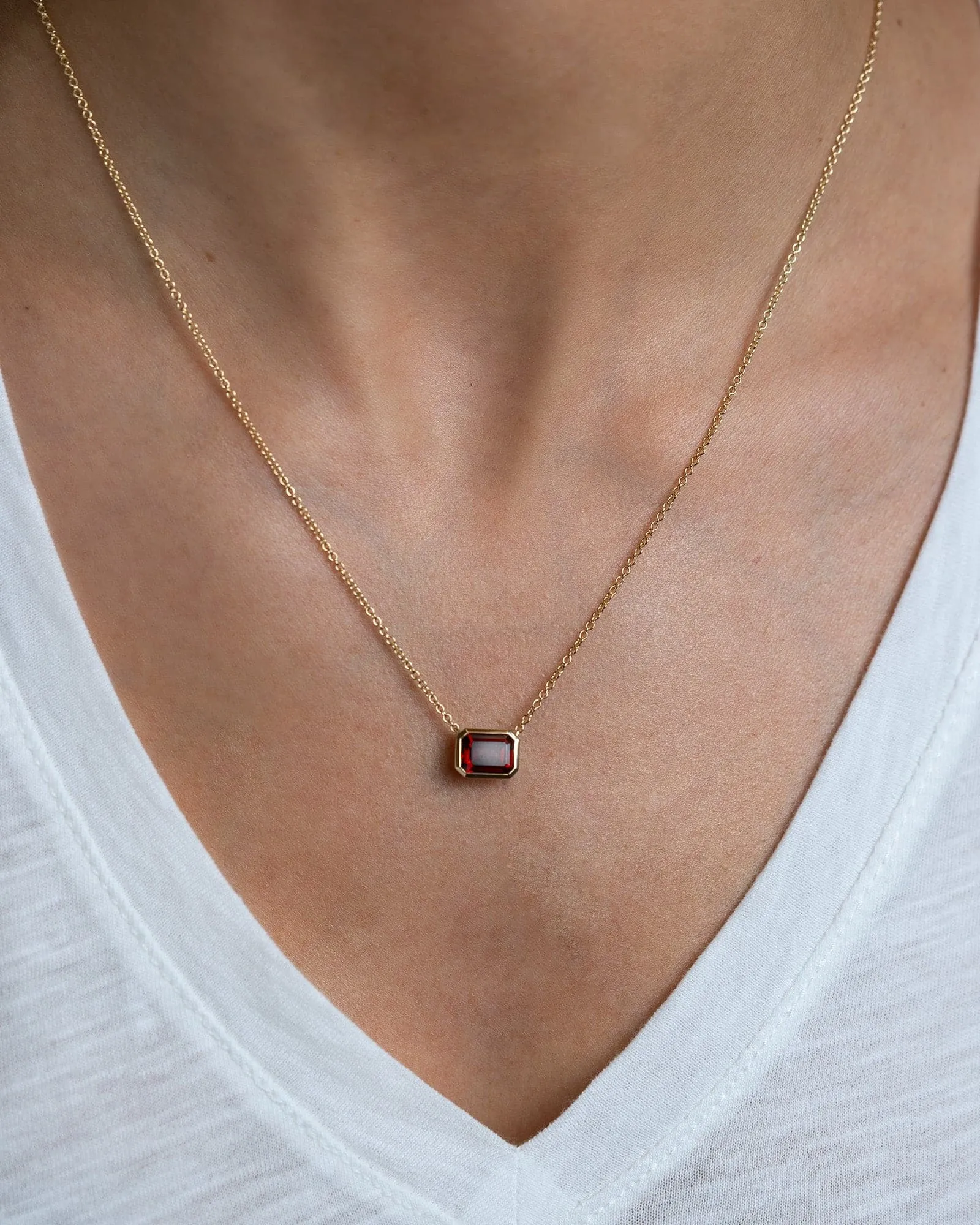 Garnet Bezel-Set Pendant