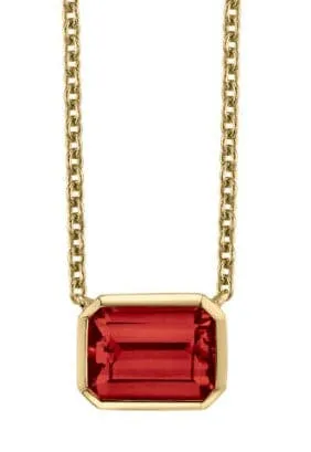 Garnet Bezel-Set Pendant