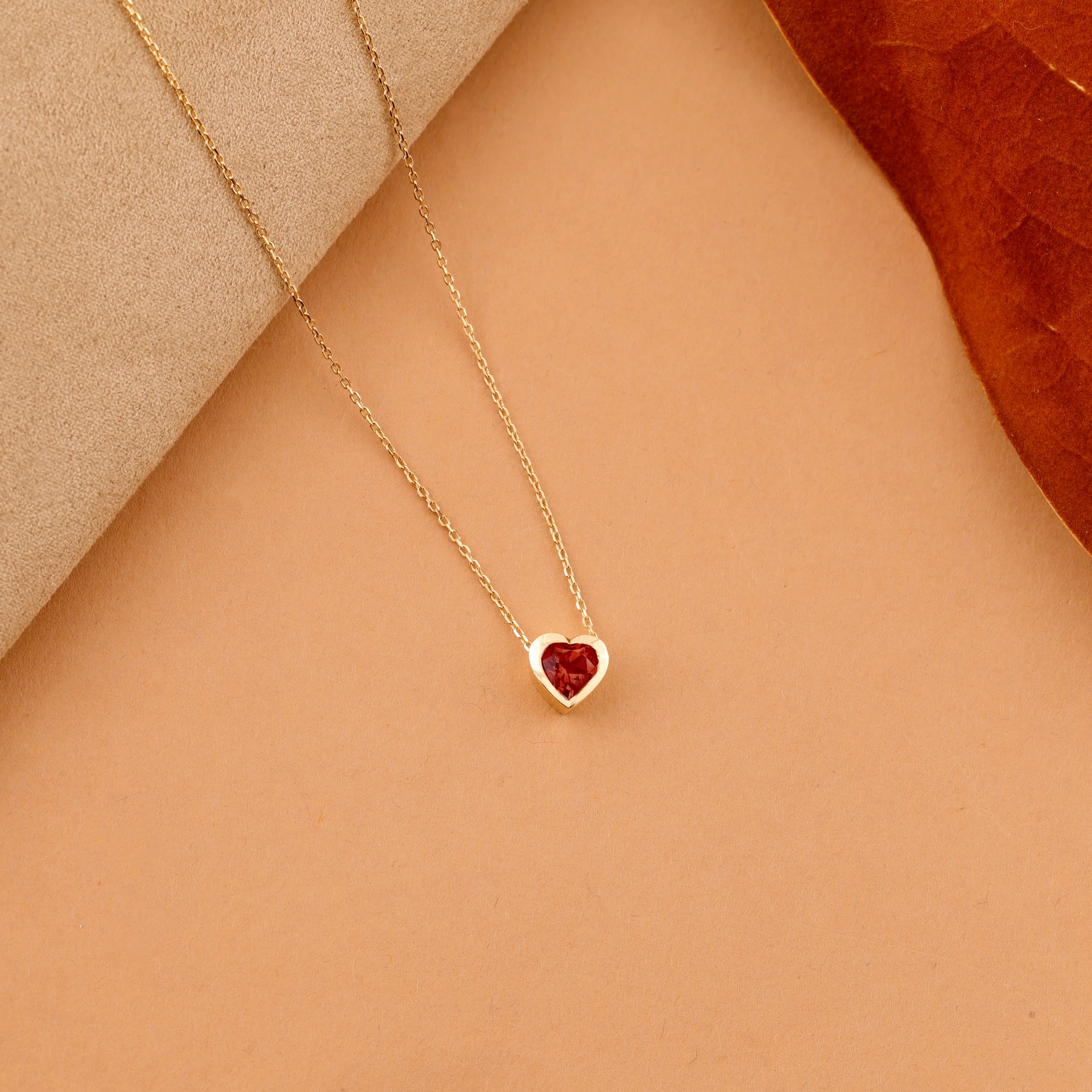 Garnet Heart Necklace, Ashly