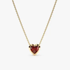 Garnet Heart Necklace, Ashly