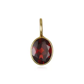 Garnet Oval Charm