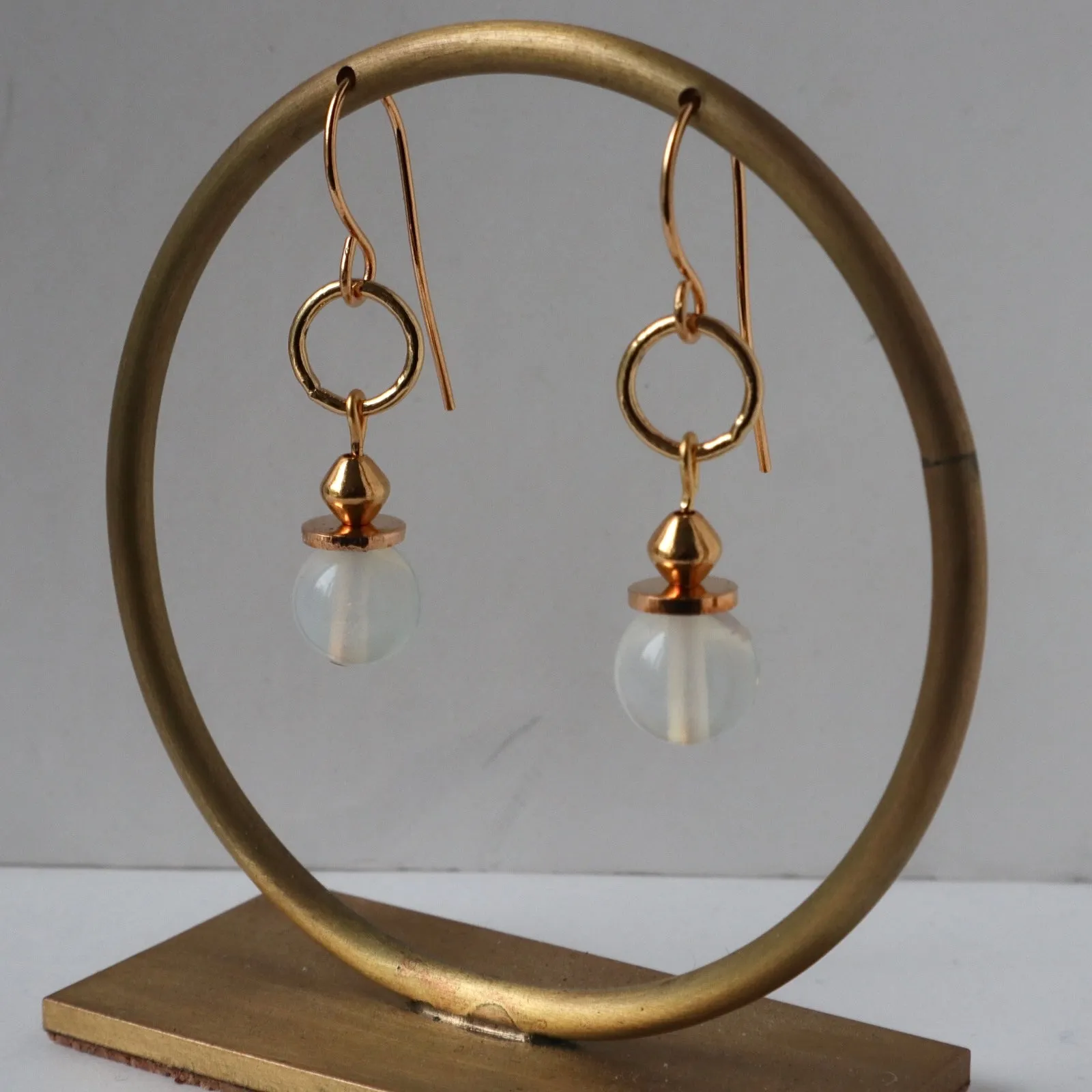 Gemstone Gold Mini Hoop Earrings