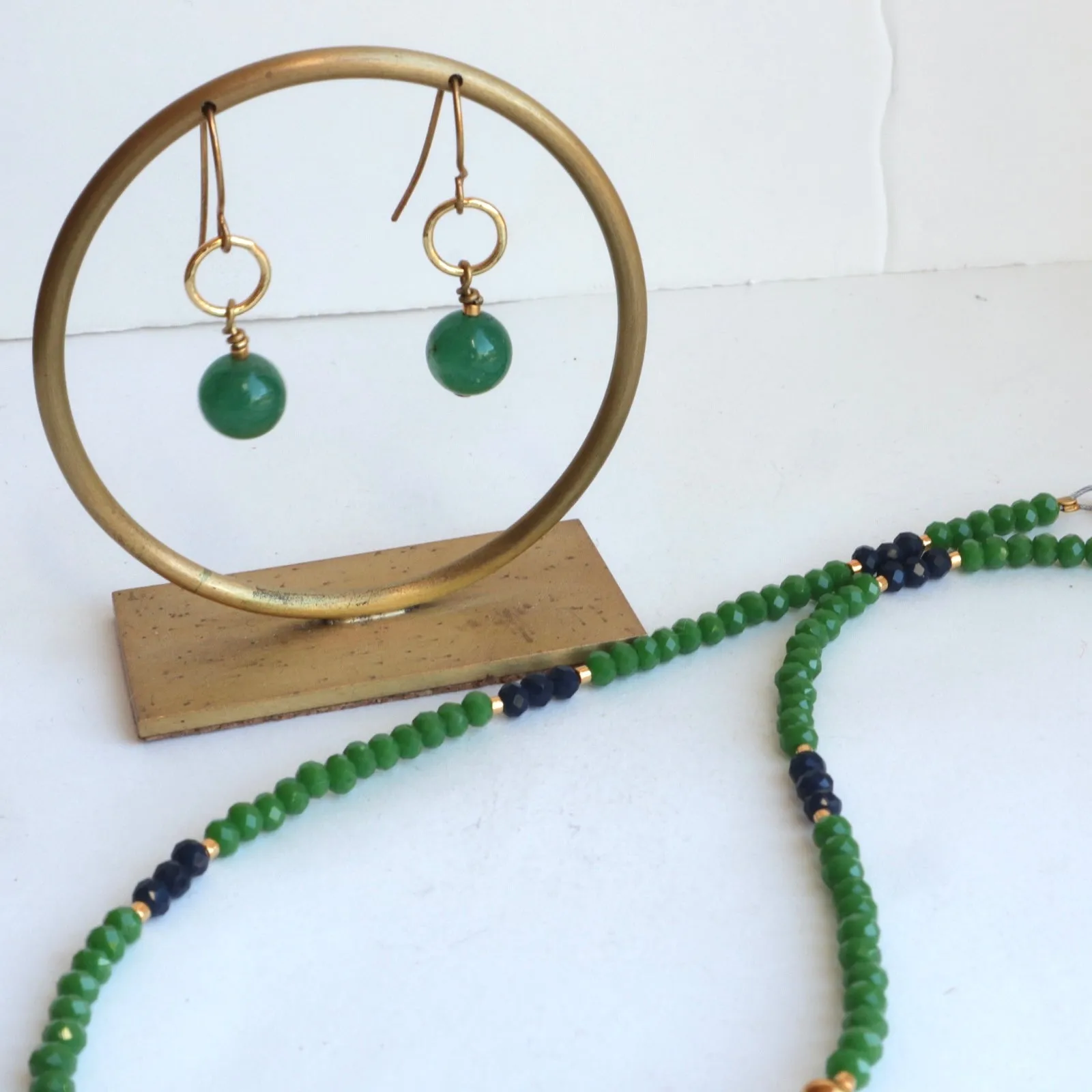 Gemstone Gold Mini Hoop Earrings