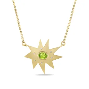 Gold Maxi KAPOW! Necklace: Peridot