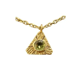 Gold Vermeil Triangle Shape Peridot Charm