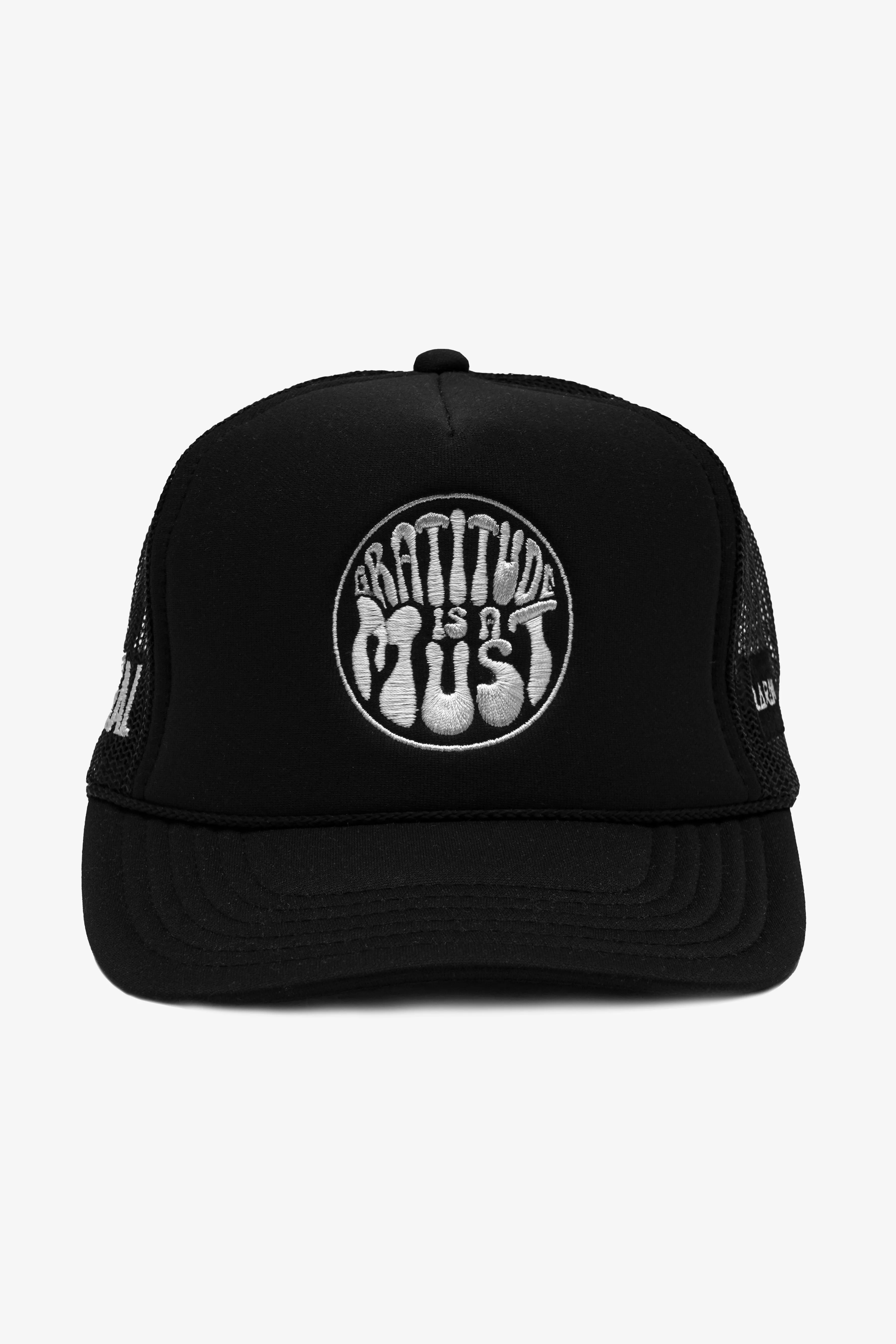 GRATITUDE TRUCKER HAT BLACK