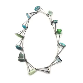 Green Prong Link Necklace