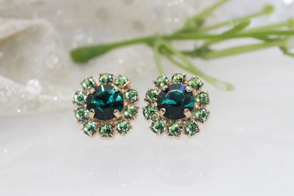 GREEN STUD EARRINGS