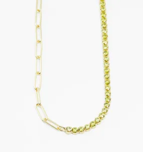 Green Tennis Necklace - August Birthstone