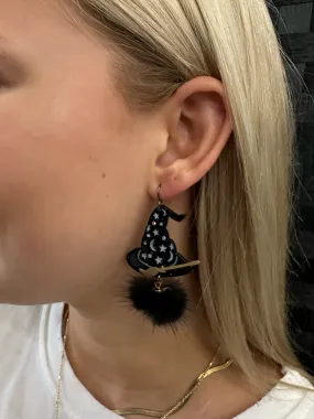 Halloween witch hat earrings