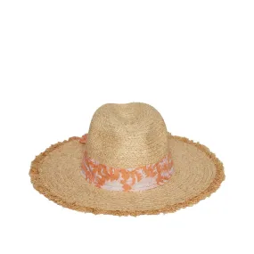 Hat Attack Seaside Continental Hat - Natural/Coral