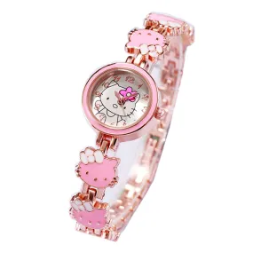 Hello Kitty Watch Women's Cute Fashion Children's Bracelet Steel Watch Women's Student Electronic Quartz Watch