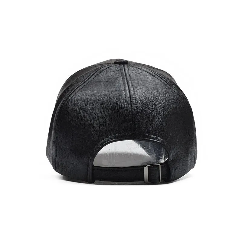 High Quality Pu Leather Baseball Cap Men Winter Snapback Hat Gorras Para Hombre Hip Hop Pattern Cap Bone Trucker Cap