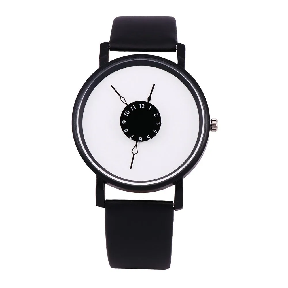 Inverted Pointer Watch Female Student Couple Neutral Quartz Men