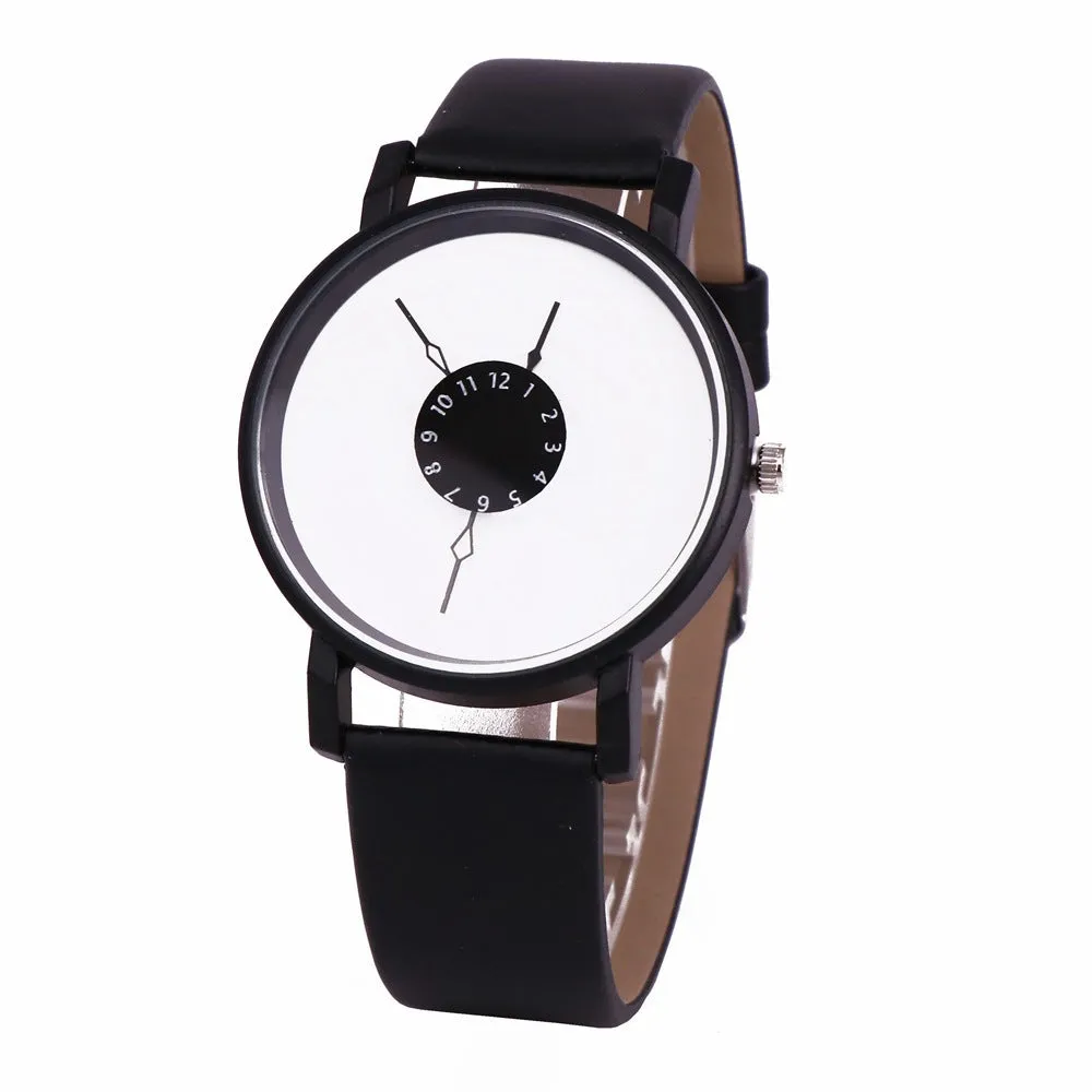 Inverted Pointer Watch Female Student Couple Neutral Quartz Men