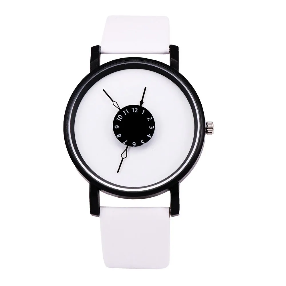 Inverted Pointer Watch Female Student Couple Neutral Quartz Men