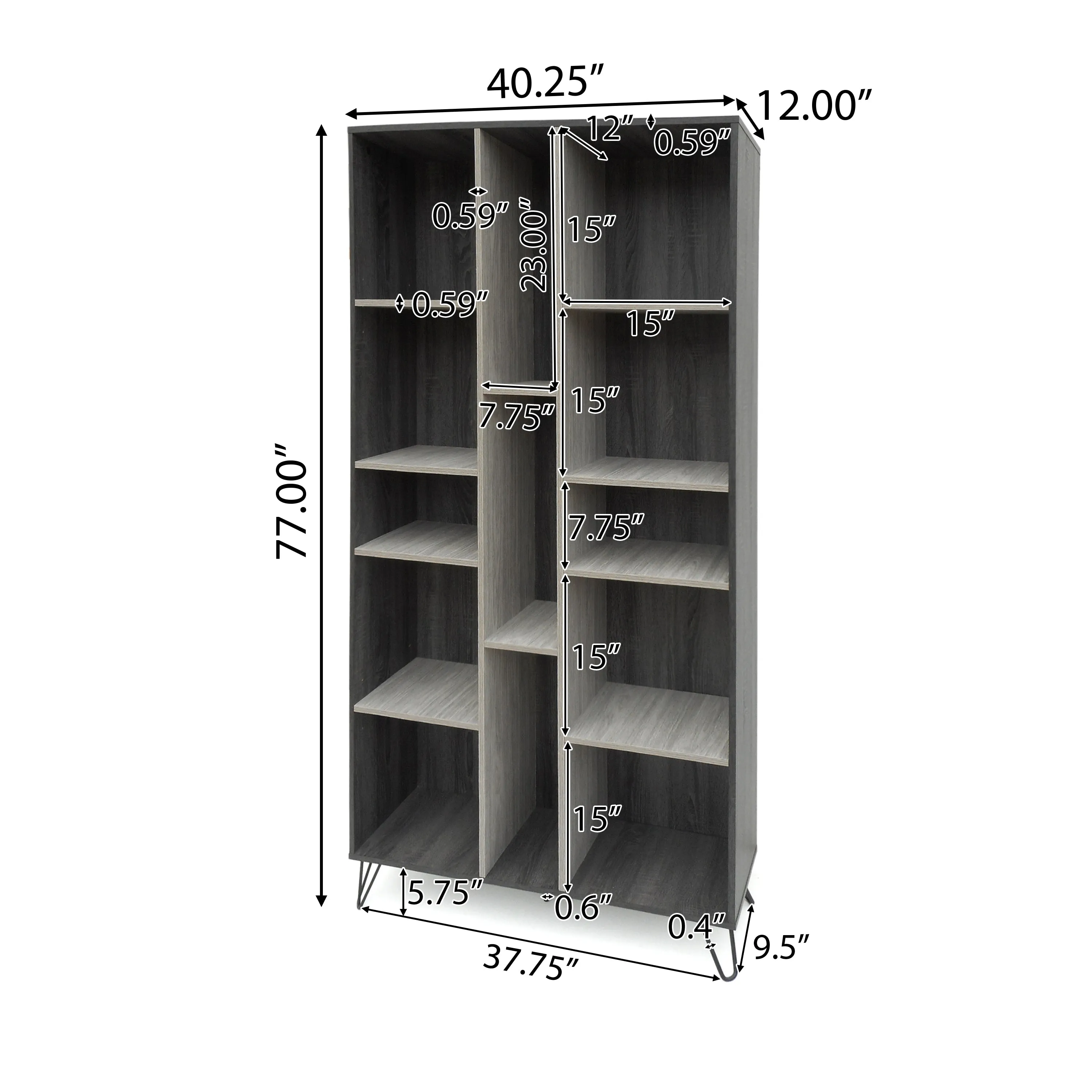 Kavala Mid Century 2 Piece TV Stand & Bookcase Set