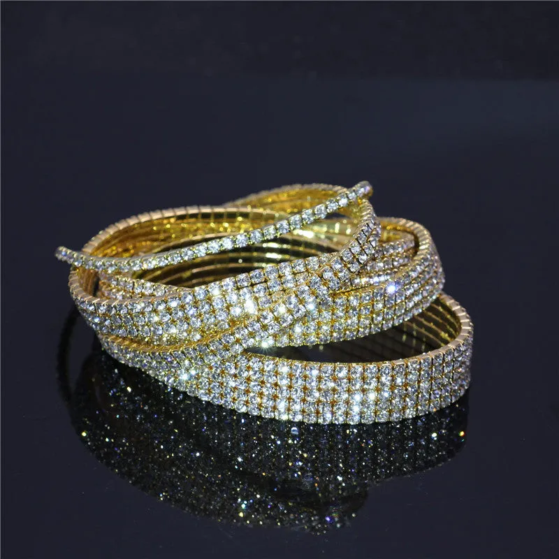 Korean Single Row Flash Diamond Elastic Diamond Anklet