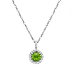 Lafonn Peridot and Simulated Diamond Pendant in Sterling Silver (93656)