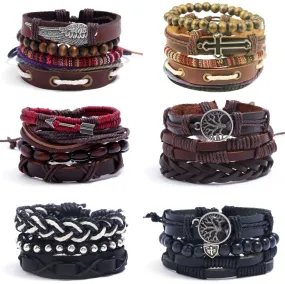 Leather Bracelet Retro Bracelet Beaded Woven Multi-layer