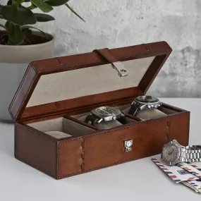 Leather Watch Box For Three