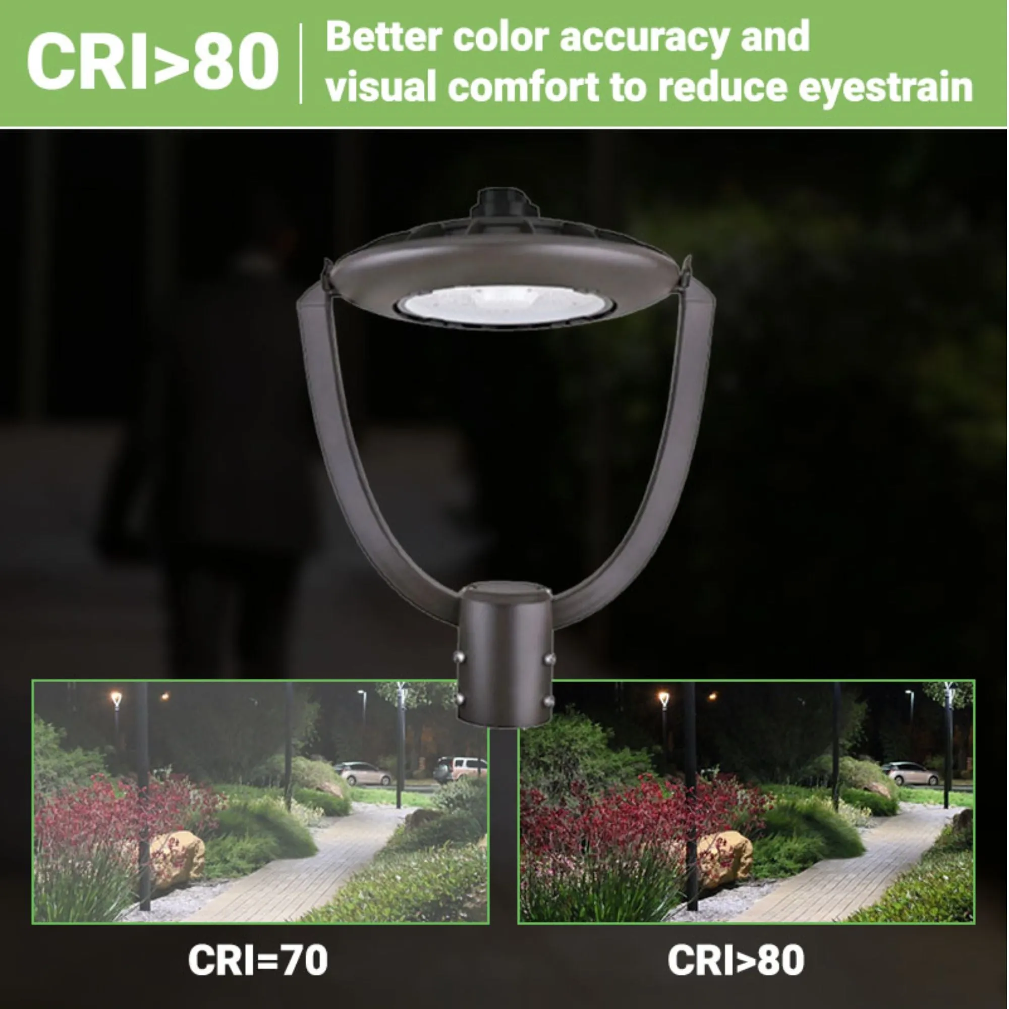 LED Post Top Light - Selectable Color Temperature - 35W - Bronze - Shorting Cap