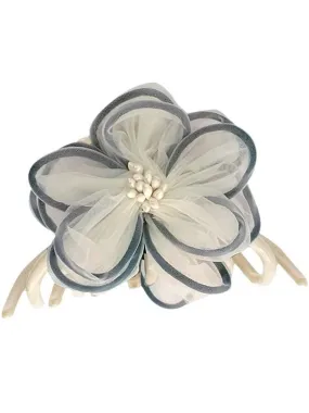 Light Blue Vintage Mesh Flower Hairpin