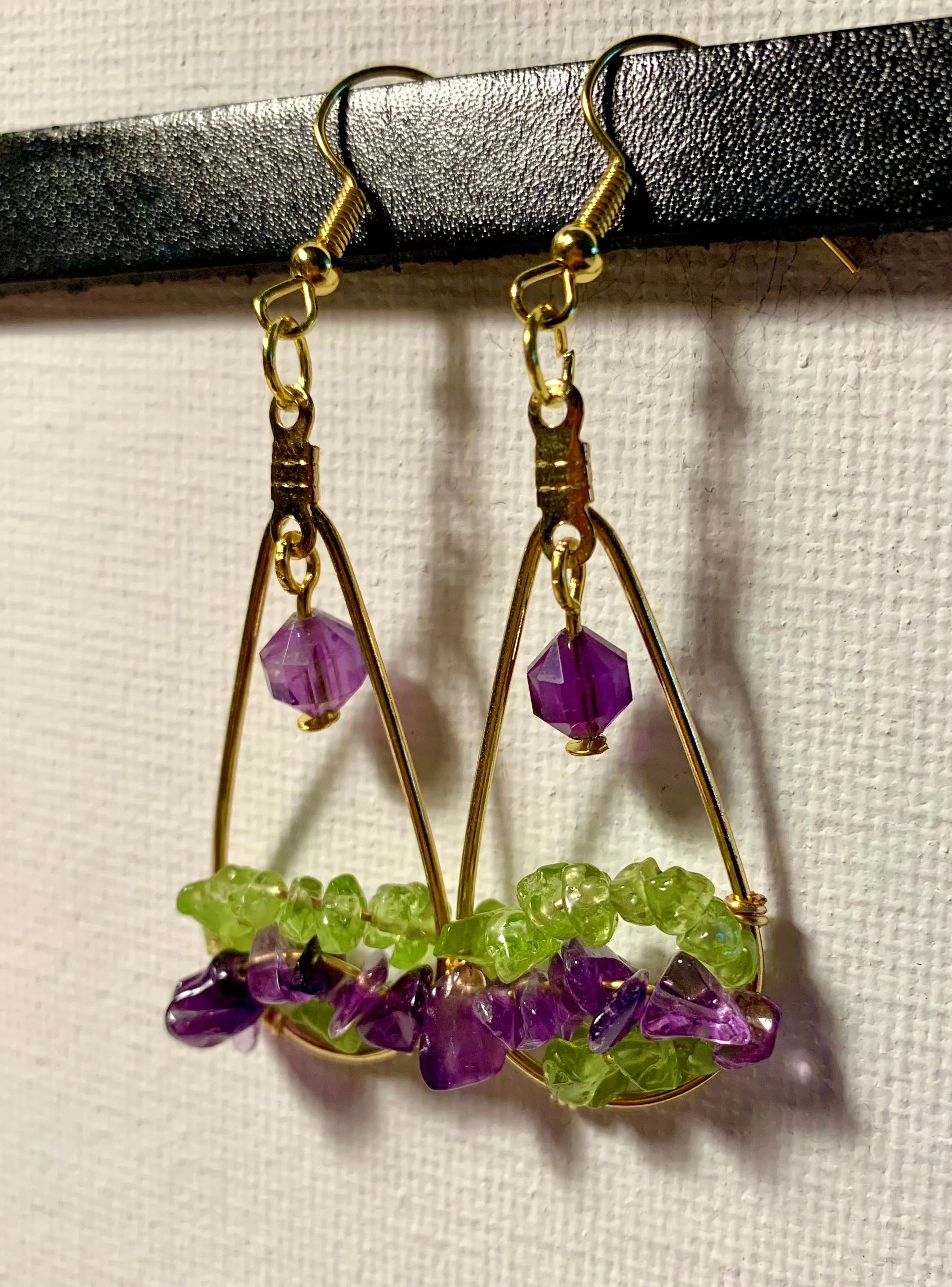 Lorraine Handmade Amethyst and Peridot Earrings